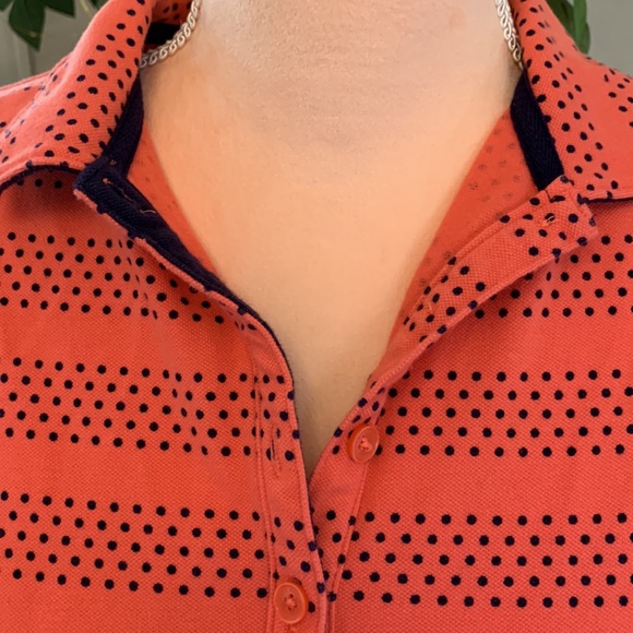 💛Land’s End peach polo dress with navy dots size small 6-8💛 - Picture 2 of 8
